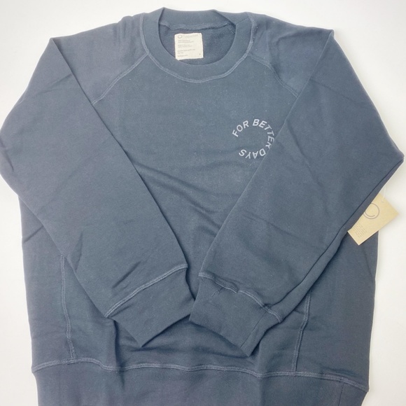 NWT FOR DAYS Even Better Days Sweatshirt M Black Cotton Relaxed Fit Crewneck - Picture 5 of 6